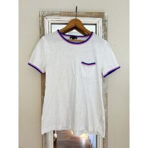 J.CREW Women's Short Sleeve Slub Cotton Ringer Soft T-Shirt Small